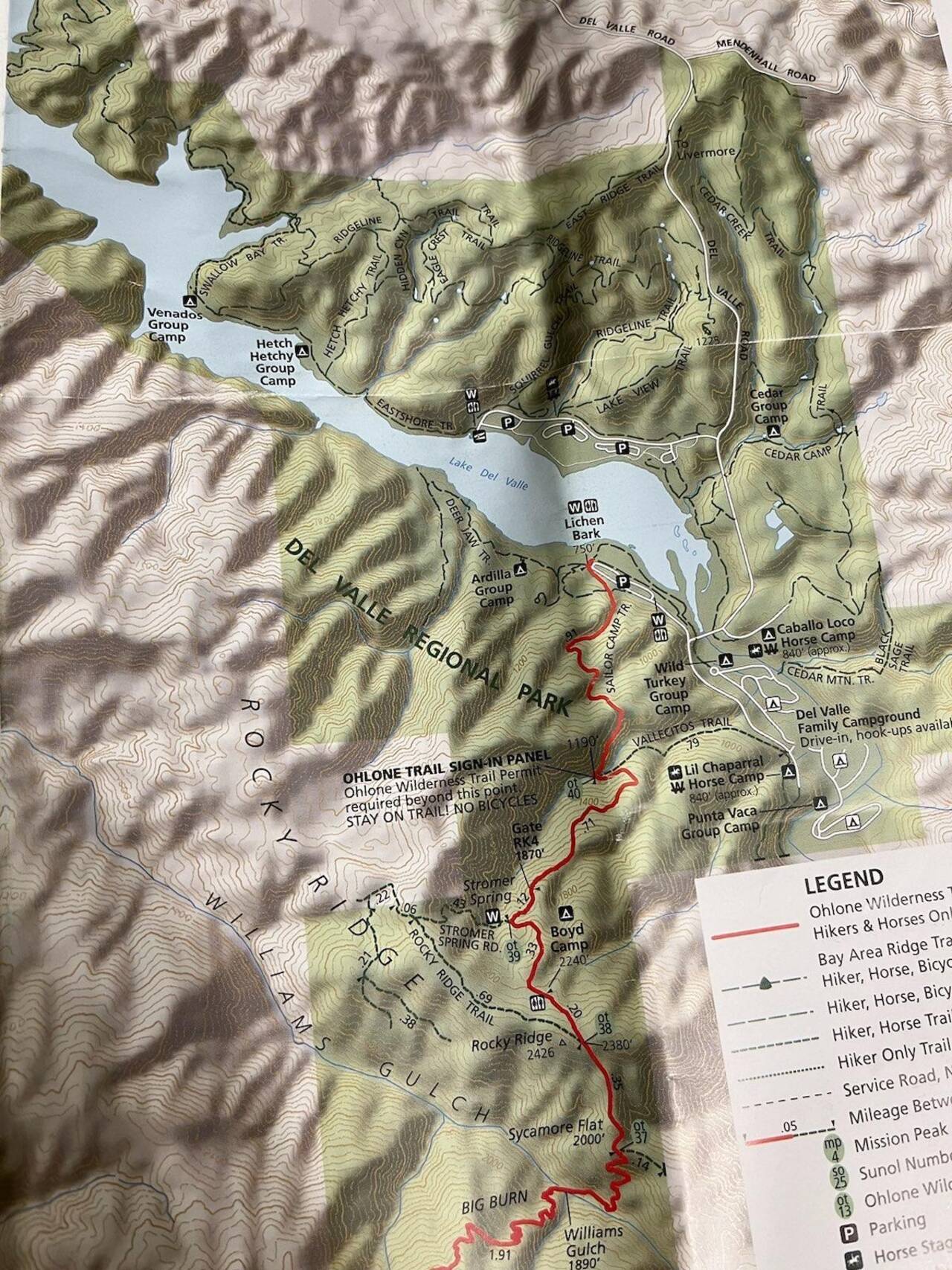 Trail map closeup