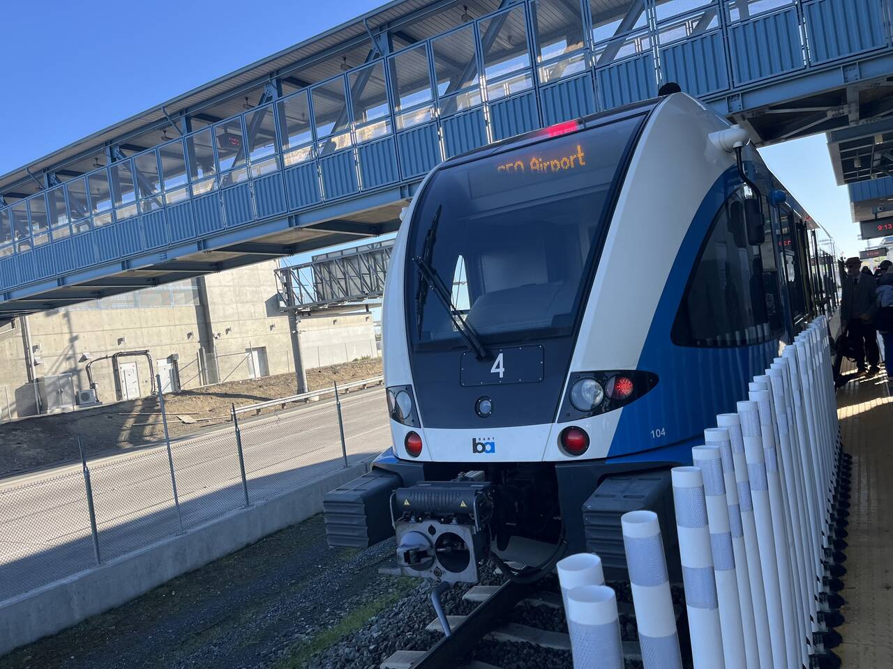 A photo of the train the covers the last few miles to Antioch.