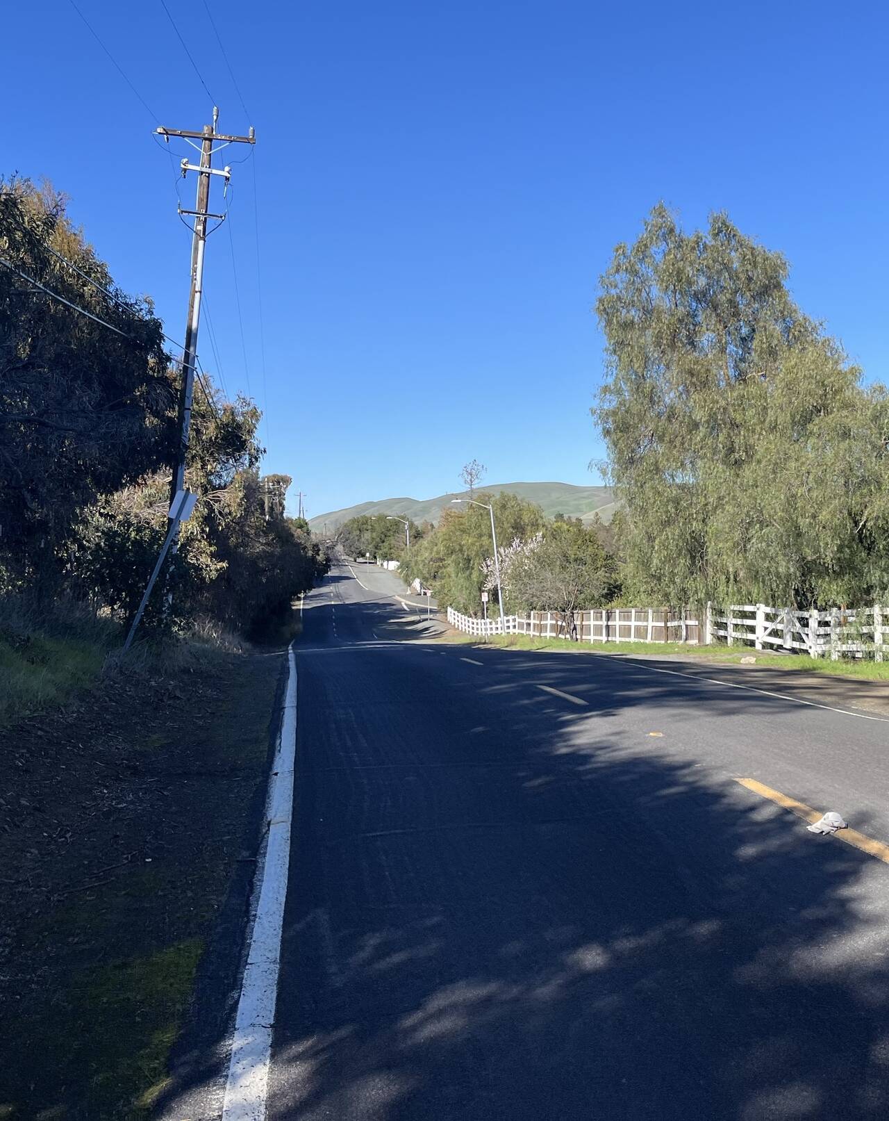 A view of the road back to Clayton.